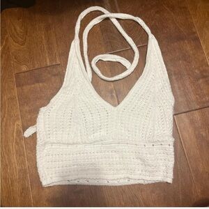 Hollister Cream Crochet Halter Camisole